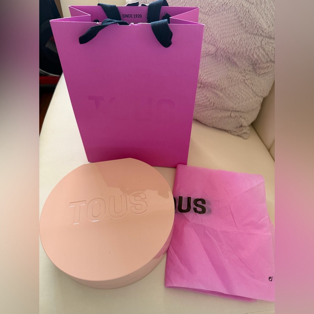 TOUS Pink Round Jewelry Gift Box with Branded Interior
